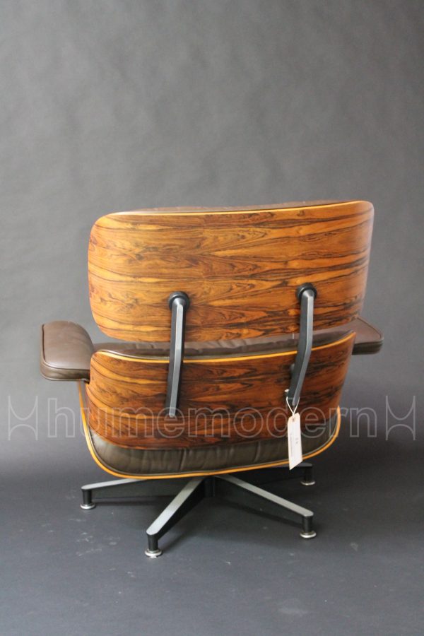 photo of back of brown leather Classic Eames Lounge Chair ES670 - ES671 #47