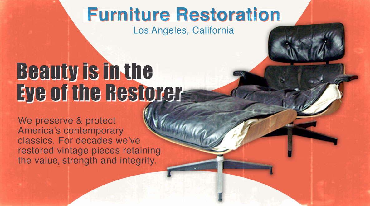 torn black leather Eames Lounge Chair and Ottoman, Furniture Restoration Los Angeles, CA, Beauty is in the Eye of the Beholder