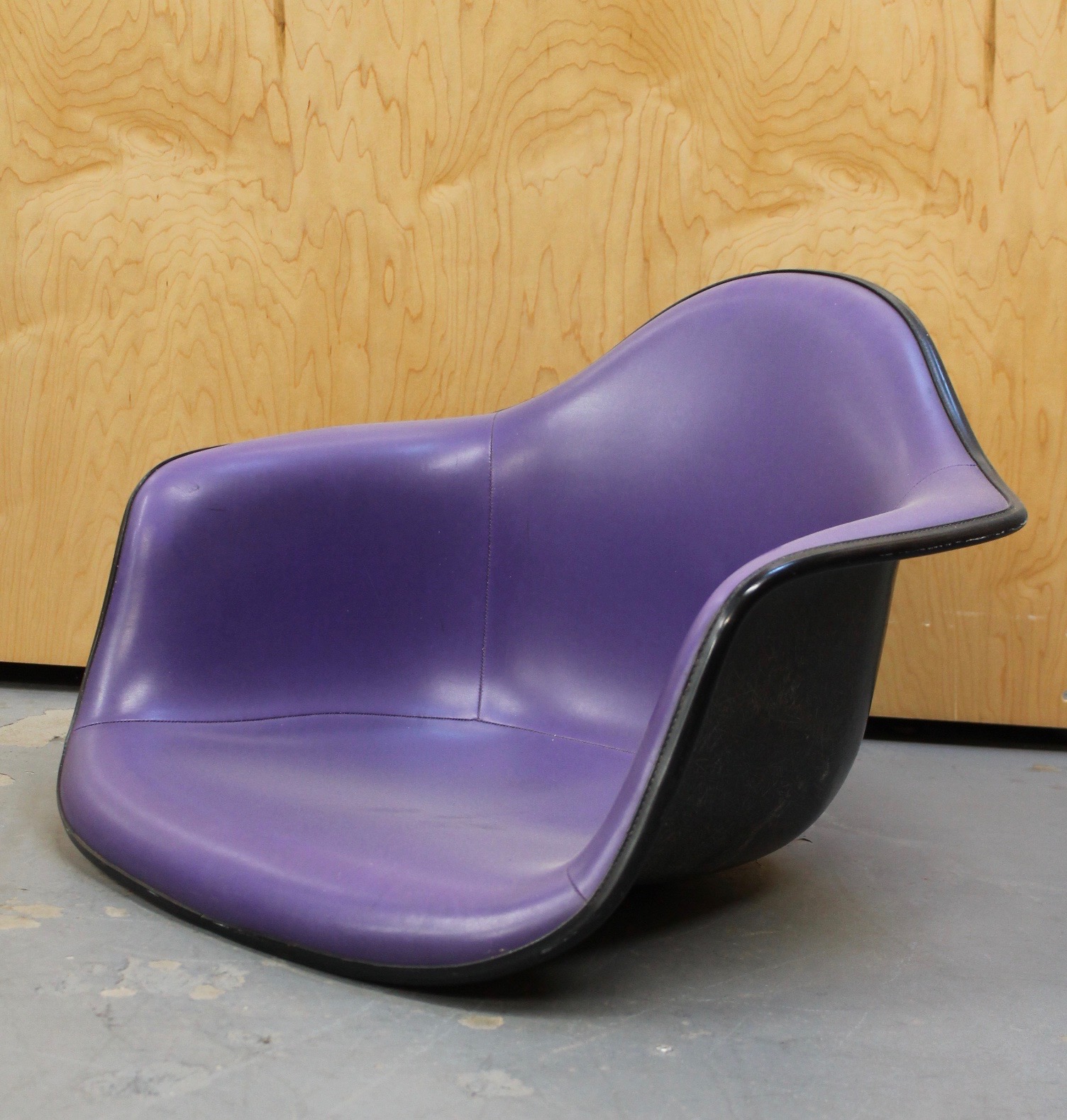 photo of front of eames purple arm shell