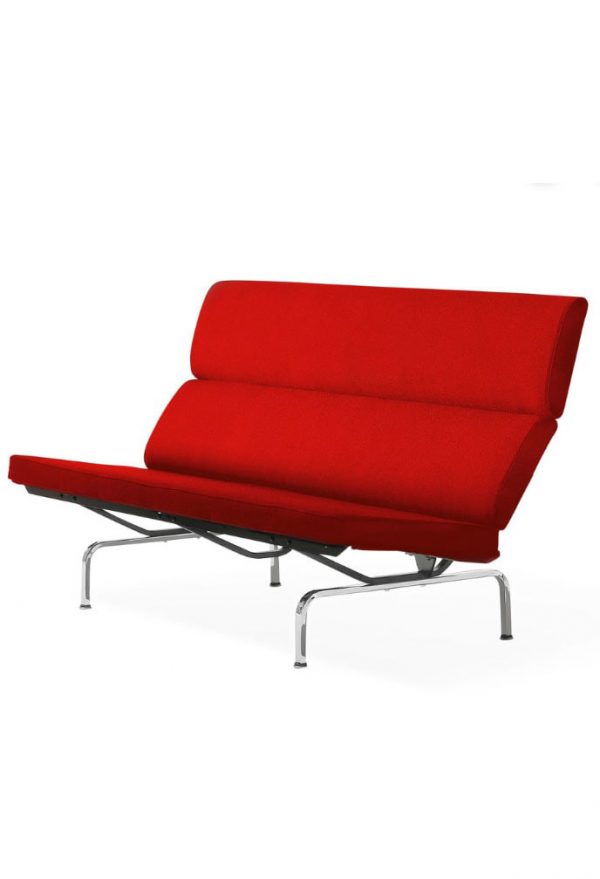 Eames red upholstered retro sofa