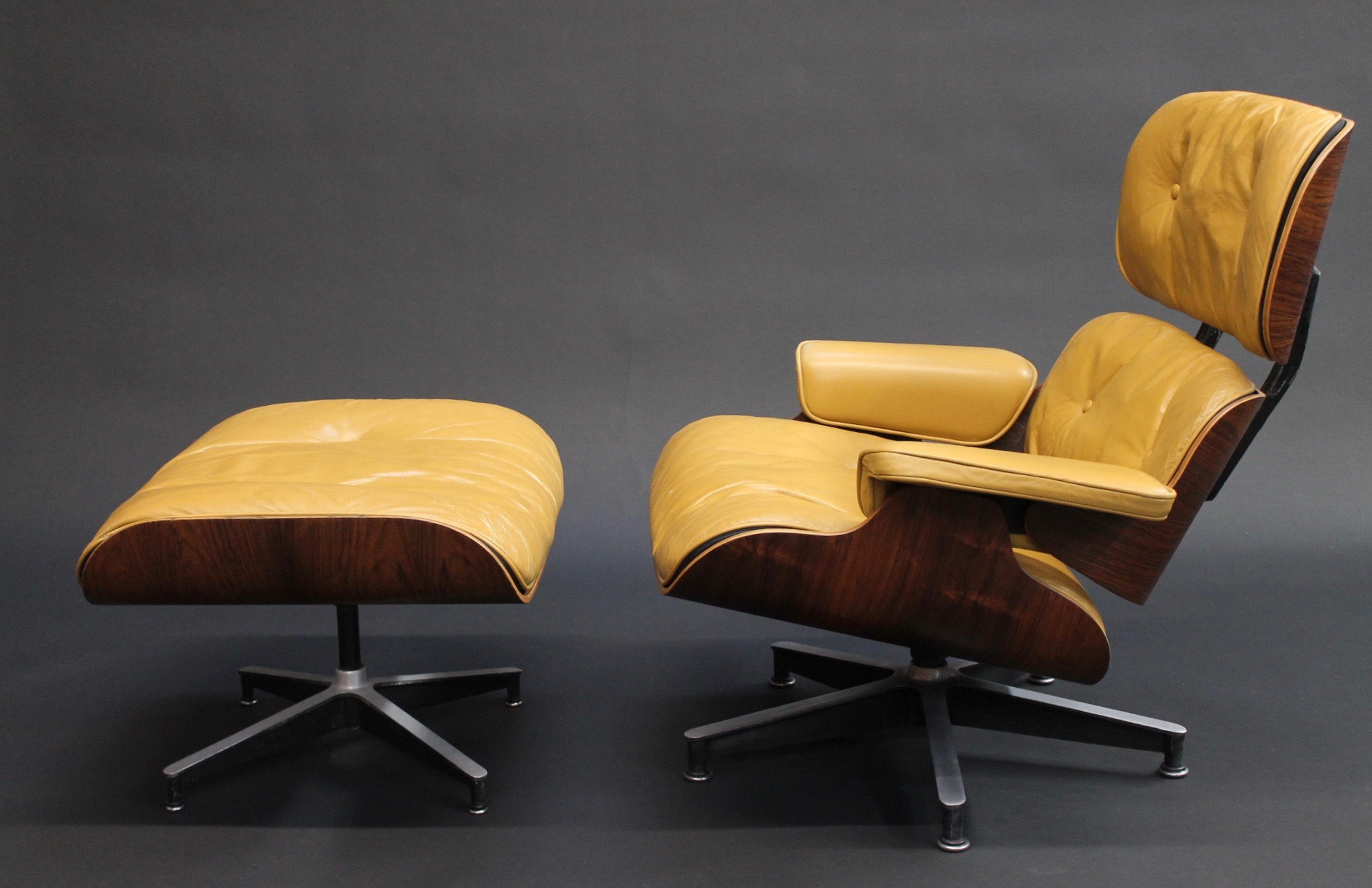 vintage 50's eames lounge and ottoman
