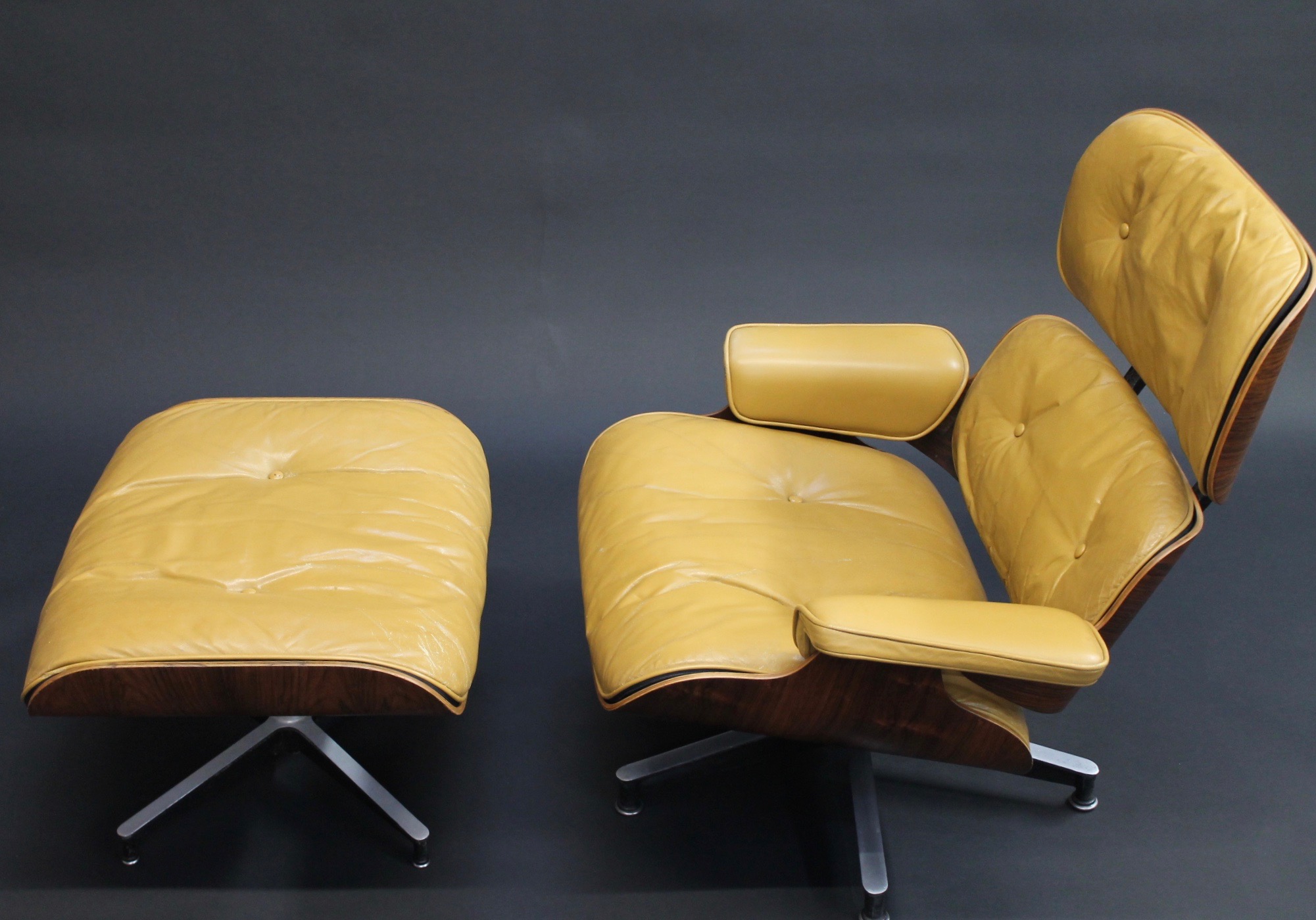 vintage 1950's eames lounge and ottoman